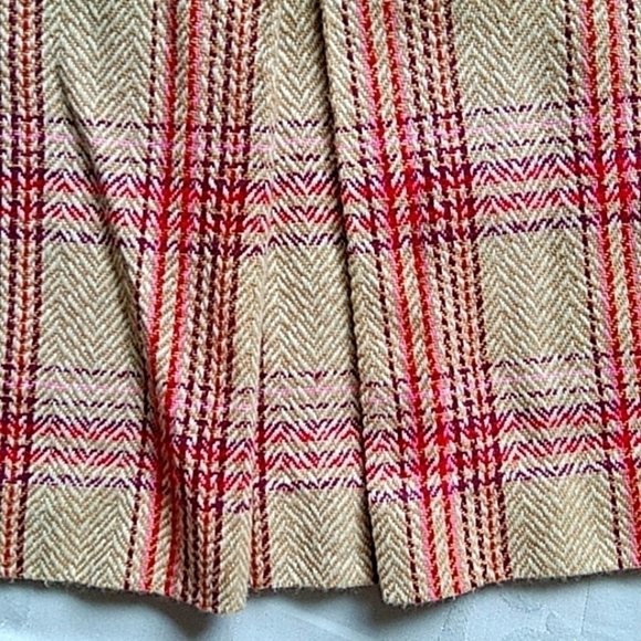 Vintage 70s Wool Skirt Plaid High Waist Academia Preppy - Picture 3 of 8